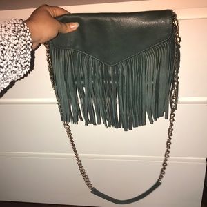 Moda Luxe Crossbody Bag Fringe Green